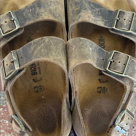 Birkenstock Distressed Leather Sandals with Buckles main image 4